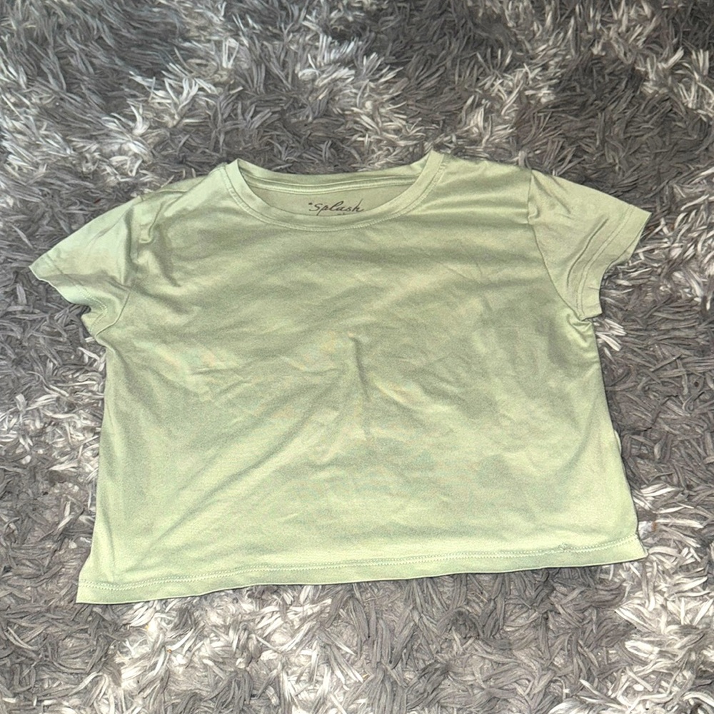 Mint Green Crop T-Shirt